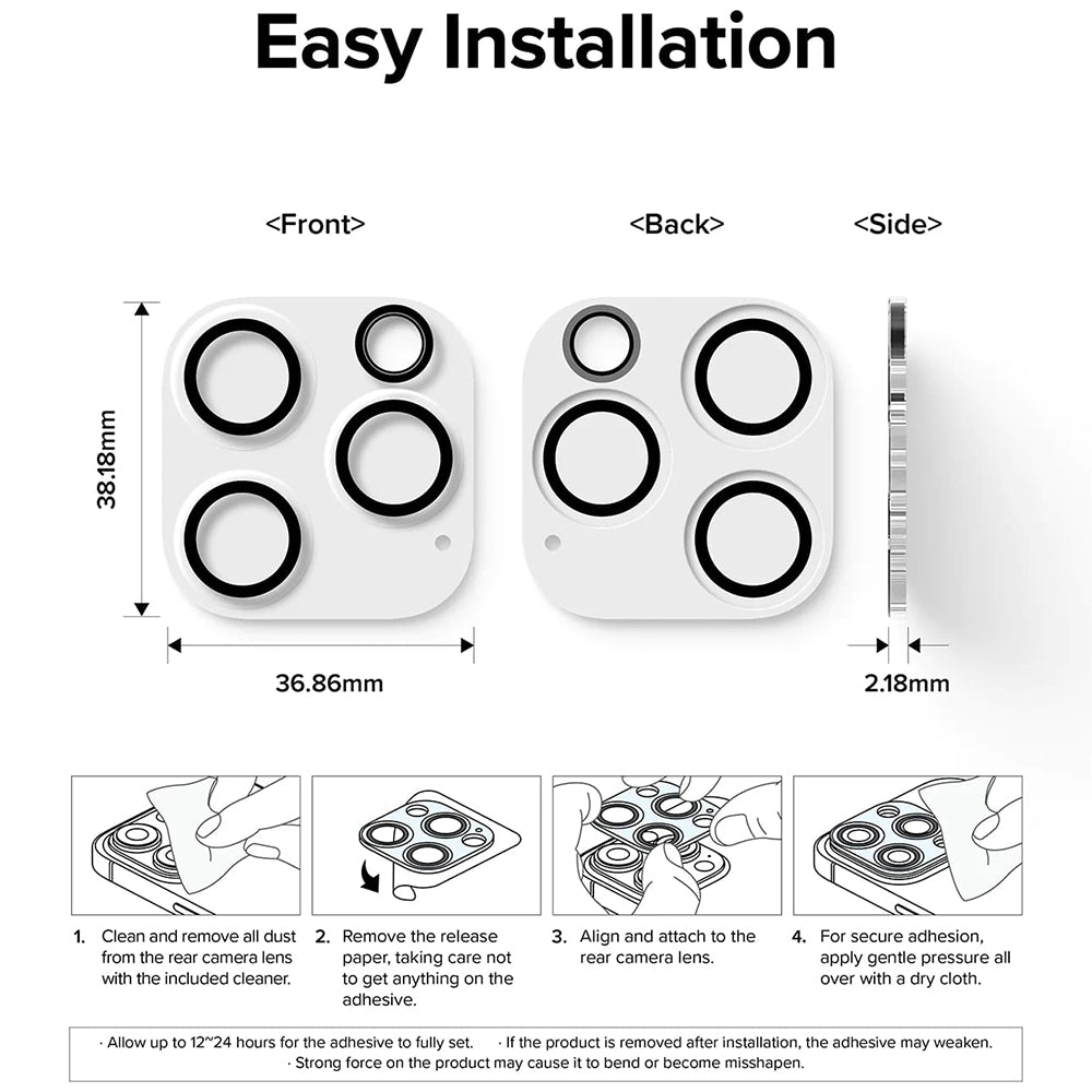 Ringke bagkamera beskyttelsesfilm til Apple iPhone 15 Pro, hærdet glas, sæt med 2 stk., gennemsigtig