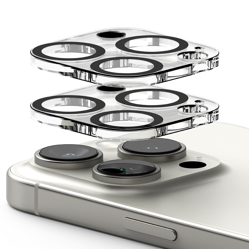 Beskyttelsesfilm til Ringke bagkamera for Apple iPhone 16 Pro Max / 16 Pro, Hærdet glas, Sæt med 2 stykker, Gennemsigtig