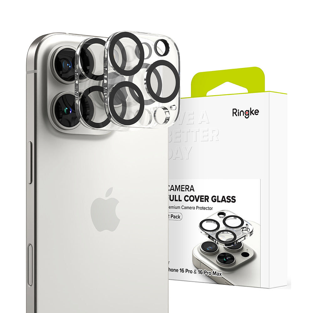 Beskyttelsesfilm til Ringke bagkamera for Apple iPhone 16 Pro Max / 16 Pro, Hærdet glas, Sæt med 2 stykker, Gennemsigtig