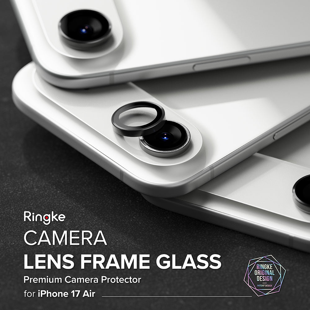 Beskyttelsesfilm til Ringke bagkamera for Apple iPhone 17 Air, Hærdet glas, Sort