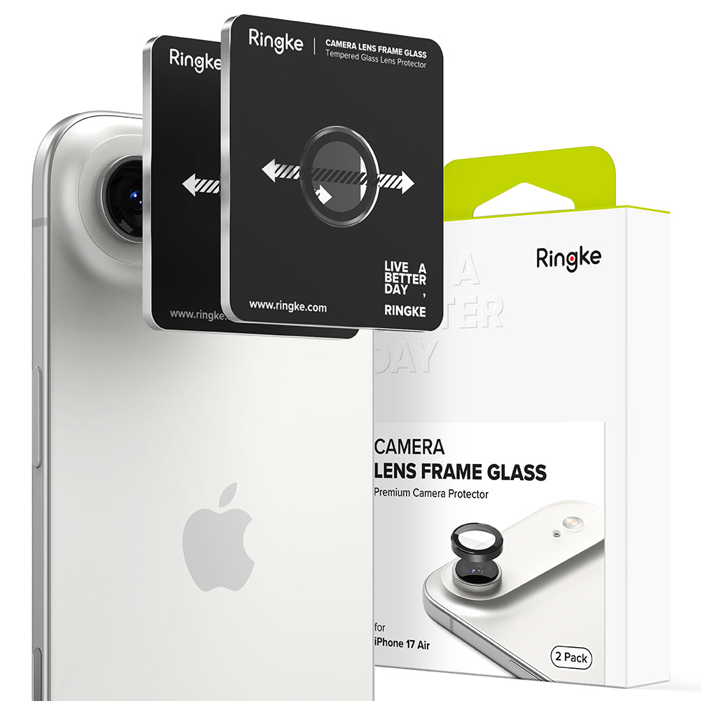 Beskyttelsesfilm til Ringke bagkamera for Apple iPhone 17 Air, Hærdet glas, Sort