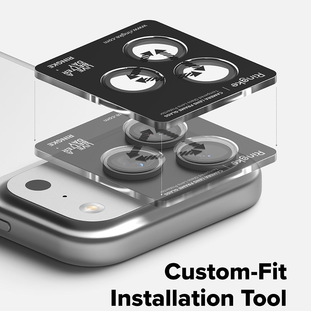 Beskyttelsesfilm til Ringke bagkamera for Apple iPhone 17 Pro Max / 17 Pro, Hærdet glas, Sort
