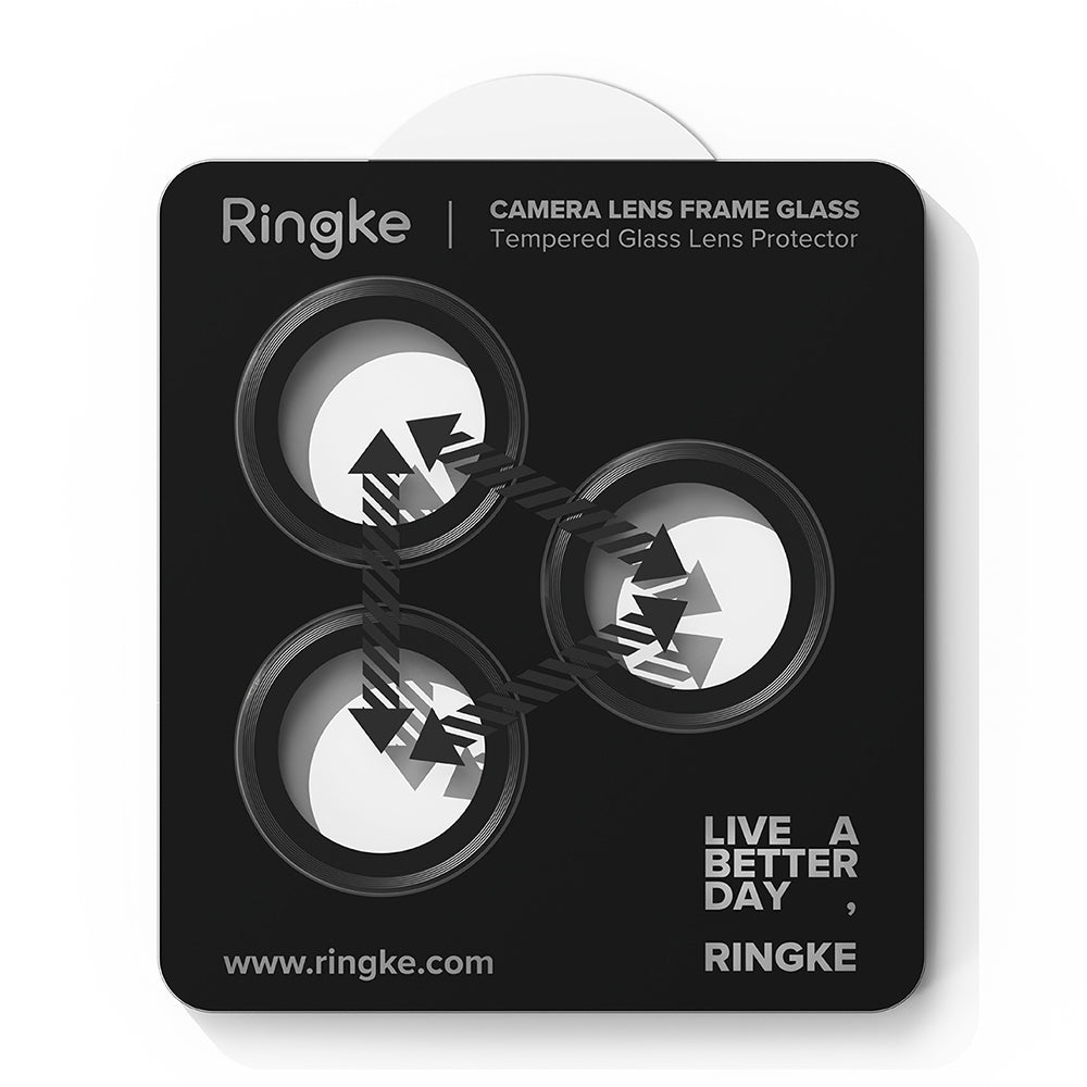 Beskyttelsesfilm til Ringke bagkamera for Apple iPhone 17 Pro Max / 17 Pro, Hærdet glas, Sort