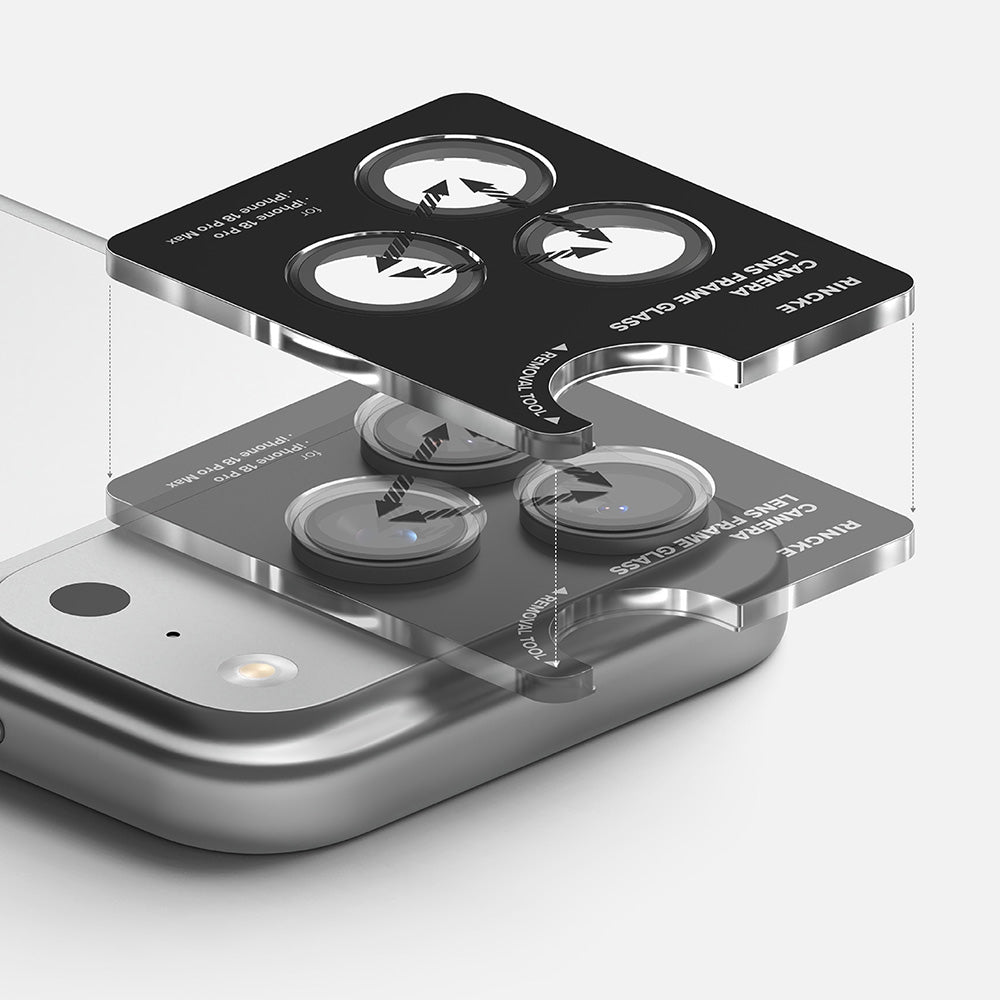 Ringke bagkamera beskyttelsesfilm til Apple iPhone 18 Pro / 18 Pro Max, hærdet glas, sæt med 2 stk., gennemsigtig