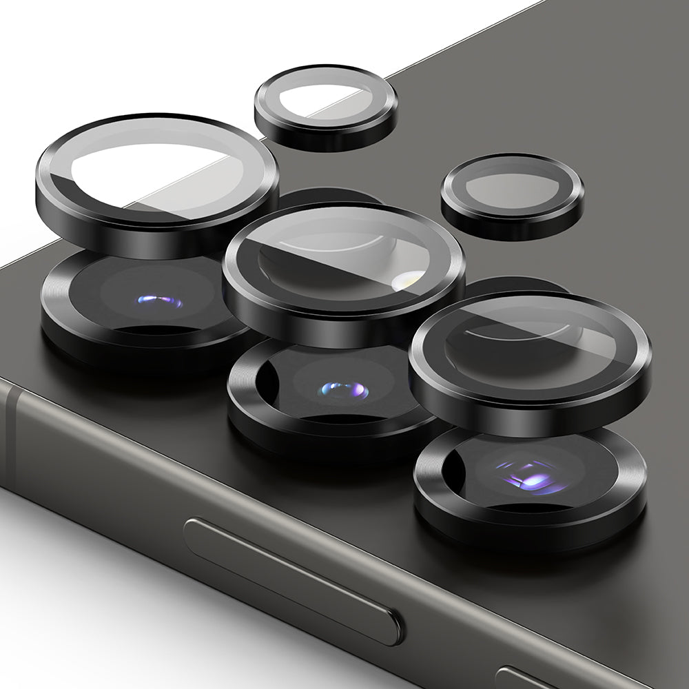 Beskyttelsesfilm til Ringke bagkamera for Samsung Galaxy S25 Ultra S938, Hærdet glas, Sort
