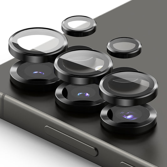 Beskyttelsesfilm til Ringke bagkamera for Samsung Galaxy S25 Ultra S938, Hærdet glas, Sort