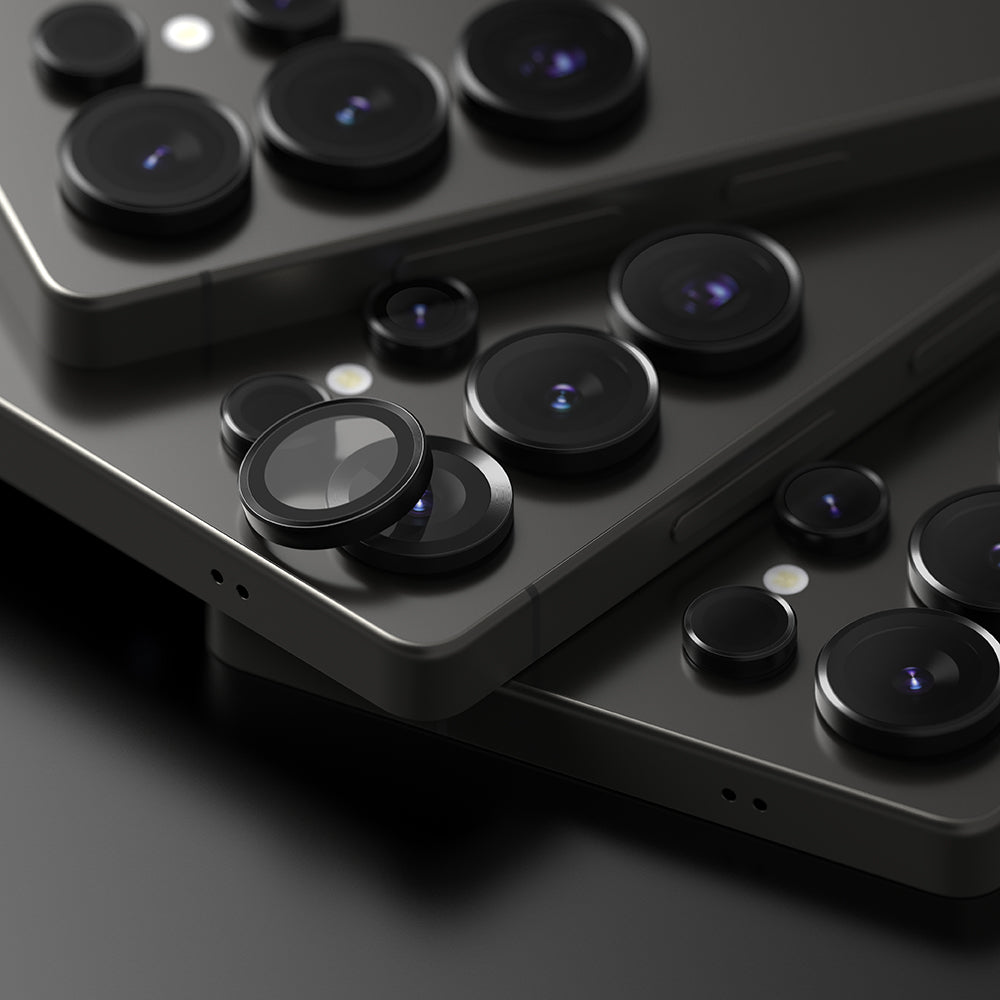 Beskyttelsesfilm til Ringke bagkamera for Samsung Galaxy S25 Ultra S938, Hærdet glas, Sort