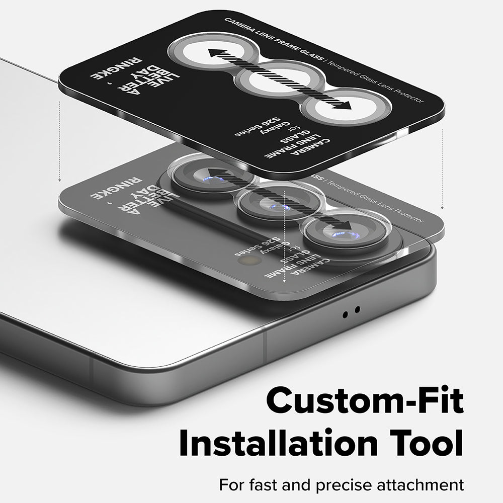 Beskyttelsesfilm til Ringke bagkamera for Samsung Galaxy S26 Plus S947 / S26, Hærdet glas, Sæt med 2 stykker, Sort