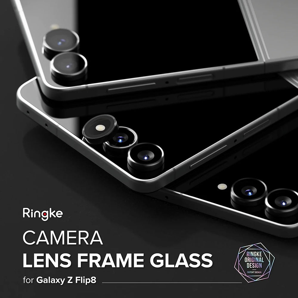 Ringke bagkamera beskyttelsesfilm til Samsung Galaxy Z Flip8 F776, hærdet glas, sæt med 2 stk., sort