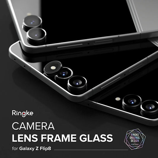 Ringke bagkamera beskyttelsesfilm til Samsung Galaxy Z Flip8 F776, hærdet glas, sæt med 2 stk., sort