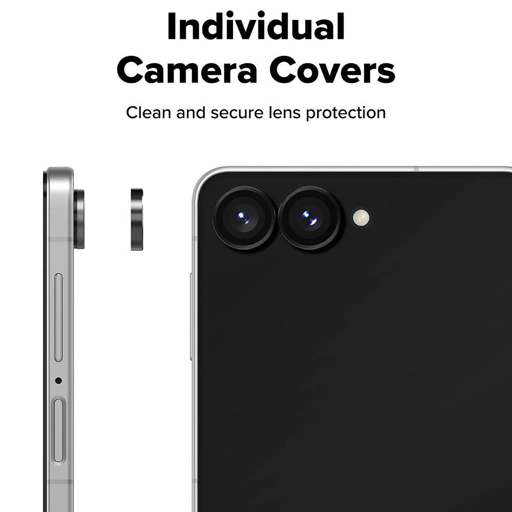 Ringke bagkamera beskyttelsesfilm til Samsung Galaxy Z Flip8 F776, hærdet glas, sæt med 2 stk., sort