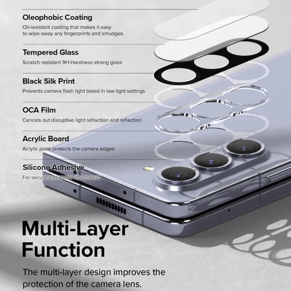 Ringke beskyttelsesfilm til bagkamera til Samsung Galaxy Z Fold5 F946, hærdet glas, sæt med 2 stk., gennemsigtig