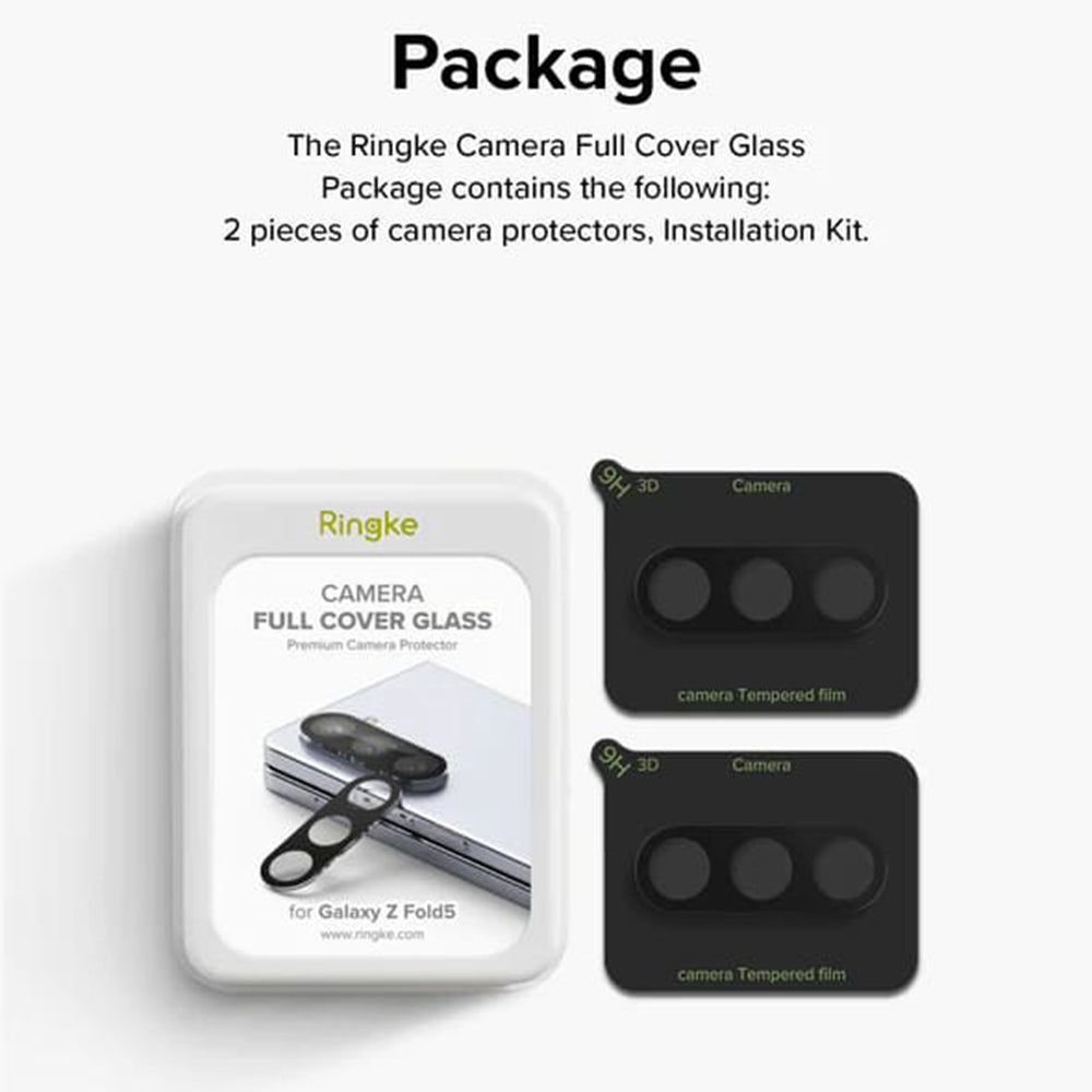 Ringke beskyttelsesfilm til bagkamera til Samsung Galaxy Z Fold5 F946, hærdet glas, sæt med 2 stk., gennemsigtig
