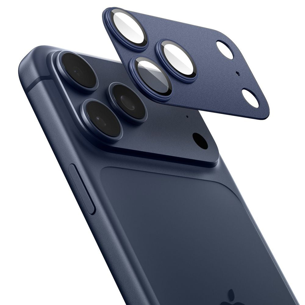 Beskyttelsesfilm til bagkameraet Spigen GlastR EZ FIT Optik Pro XL til Apple iPhone 17 Pro, Hærdet Glas, Blå AGL10646