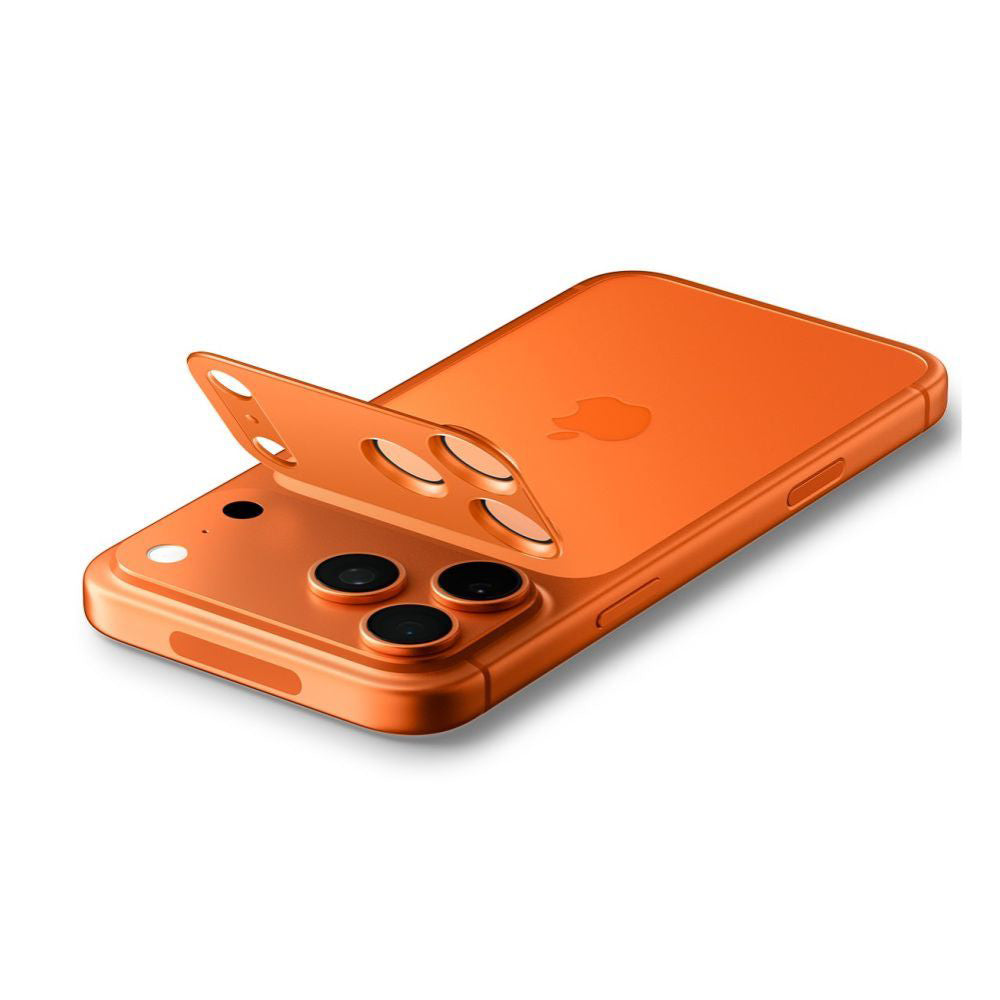 Beskyttelsesfilm til bagsidekameraet Spigen GlastR EZ FIT Optik Pro XL til Apple iPhone 17 Pro, Hærdet Glas, Orange AGL10645
