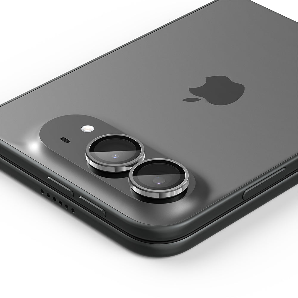 Beskyttelsesfilm til bagkamera Spigen GlastR EZ FIT Optik Pro til Apple iPhone Duo, hærdet glas, sæt med 2 stk., grå AGL12012