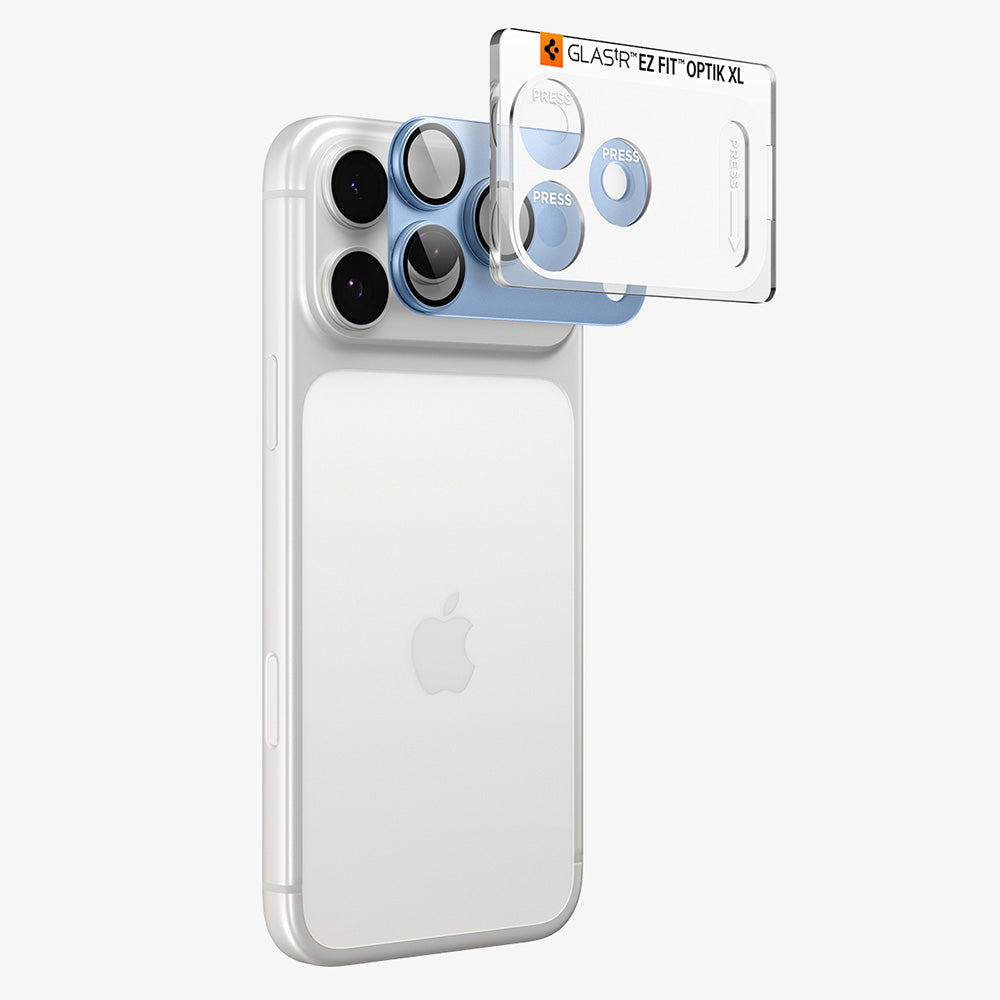 Beskyttelsesfilm til bagkamera Spigen GlastR EZ FIT Optik Pro XL til Apple iPhone 18 Pro Max, hærdet glas, blå AGL12041