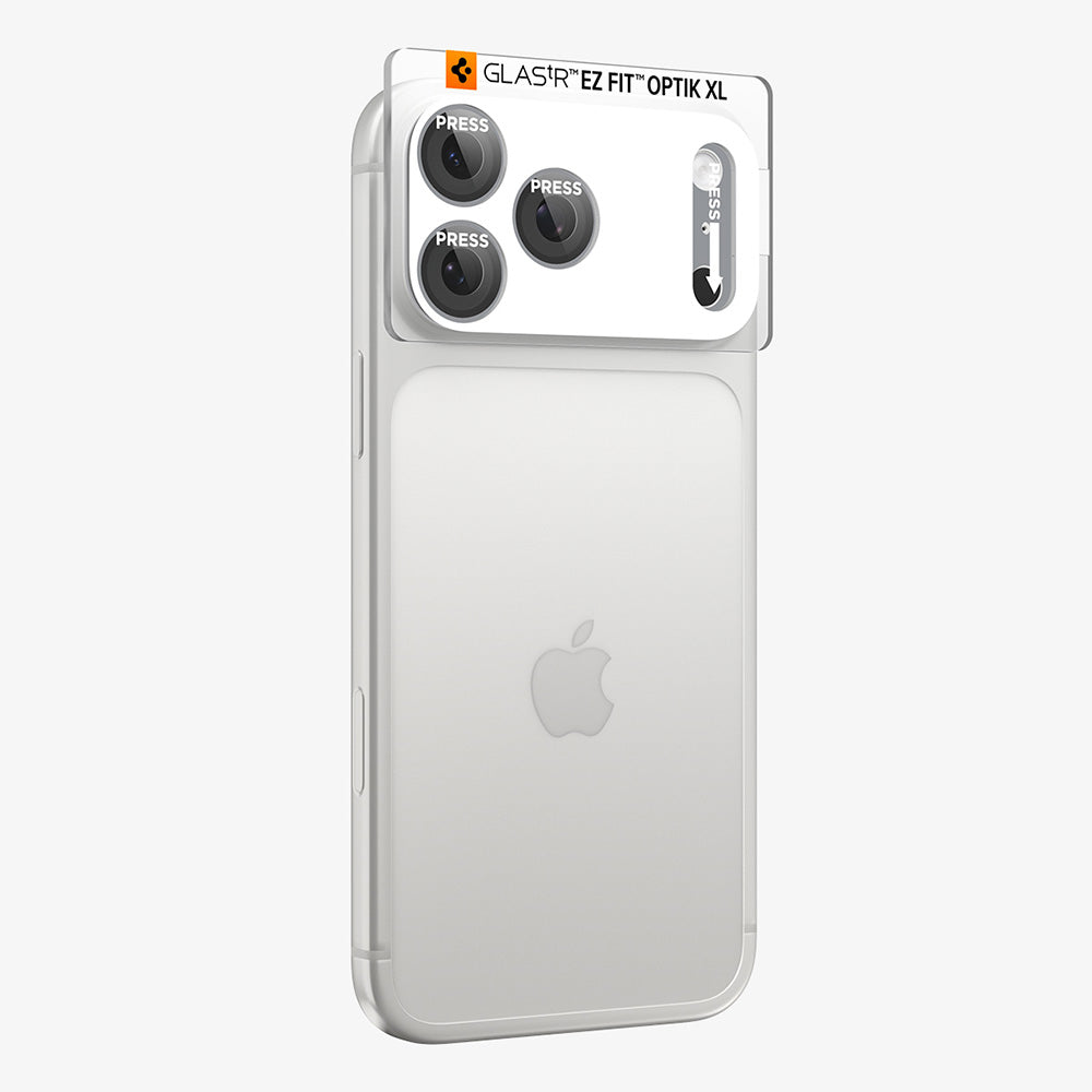 Beskyttelsesfilm til bagkamera Spigen GlastR EZ FIT Optik Pro XL til Apple iPhone 18 Pro, hærdet glas, sølv AGL12038