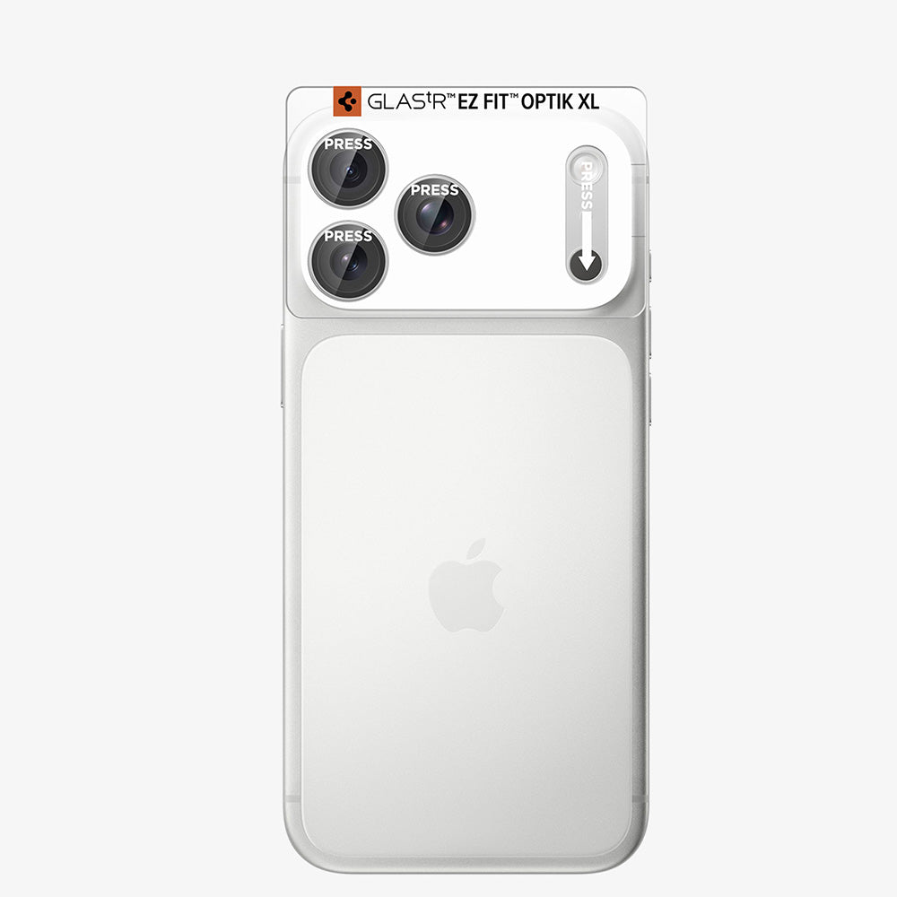 Beskyttelsesfilm til bagkamera Spigen GlastR EZ FIT Optik Pro XL til Apple iPhone 18 Pro, hærdet glas, sølv AGL12038