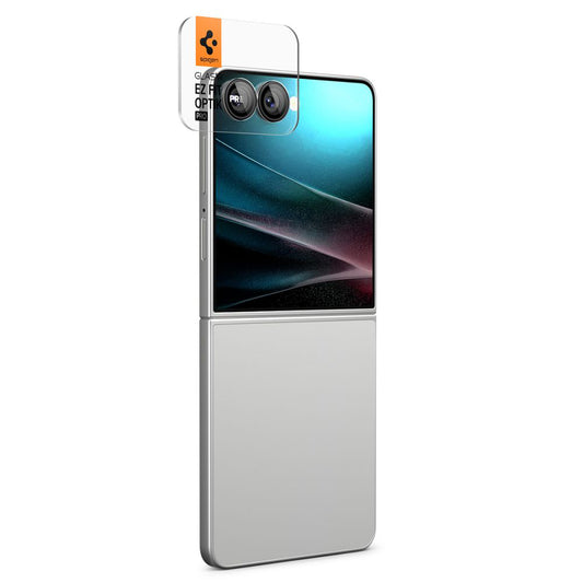 Beskyttelsesfilm til bagkameraet Spigen GlastR EZ FIT Optik Pro HD til Samsung Galaxy Z Flip7 F766, Hærdet glas, Sæt med 2 stykker, Sort AGL09587