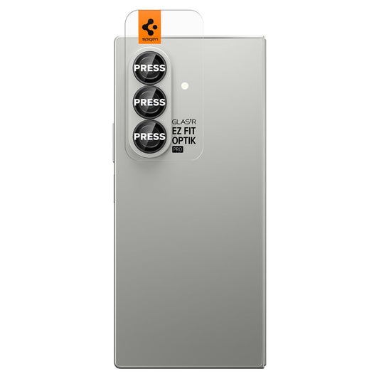Beskyttelsesfilm til bagsidekameraet Spigen GlastR EZ FIT Optik Pro HD til Samsung Galaxy Z Fold7 F966, Hærdet Glas, Sæt med 2 stykker, Sort AGL09581
