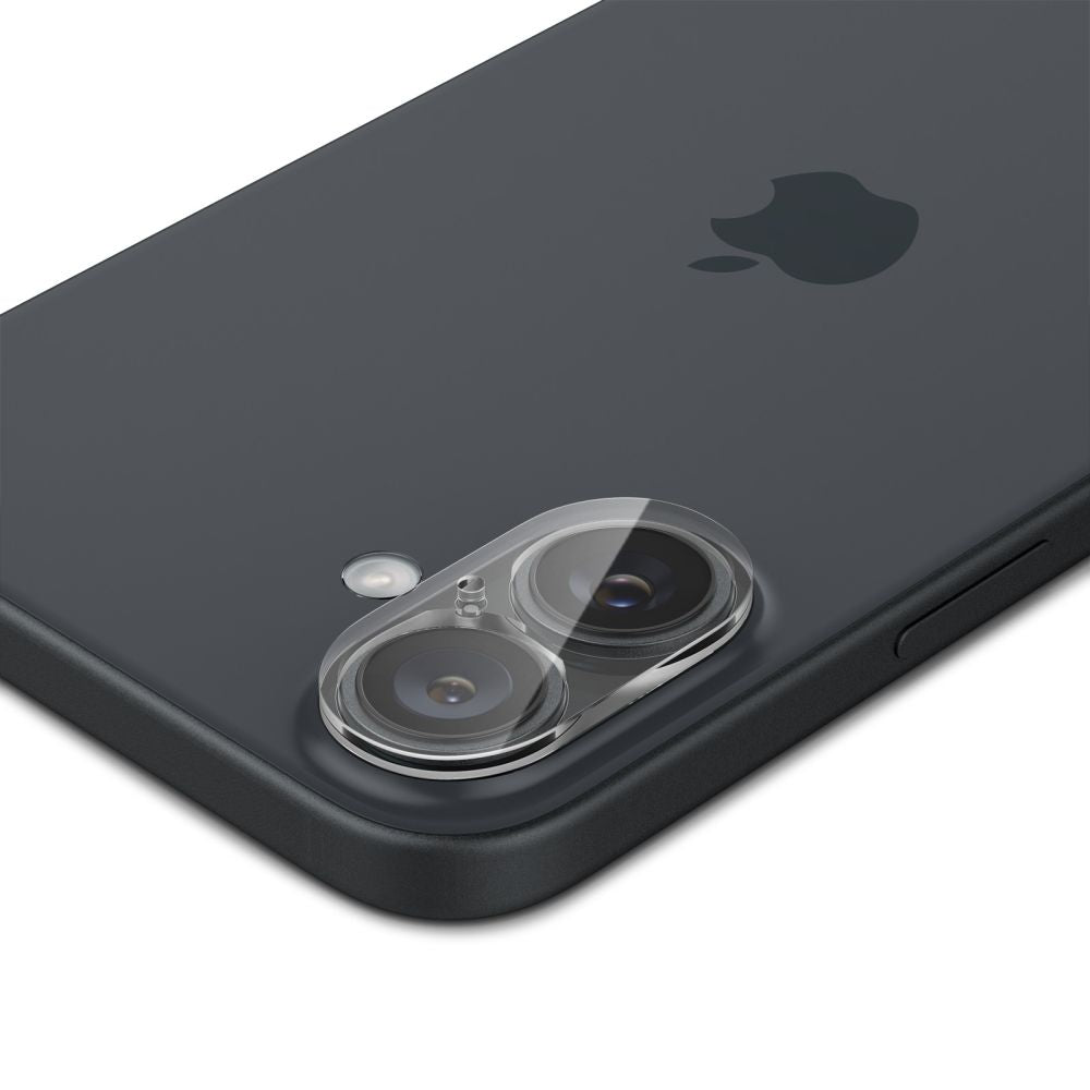 Beskyttelsesfilm til bagkamera Spigen GlastR Optik til Apple iPhone 16 Plus / 16, hærdet glas, sæt med 2 stk., gennemsigtig AGL07923