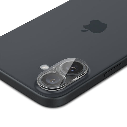 Beskyttelsesfilm til bagkamera Spigen GlastR Optik til Apple iPhone 16 Plus / 16, hærdet glas, sæt med 2 stk., gennemsigtig AGL07923