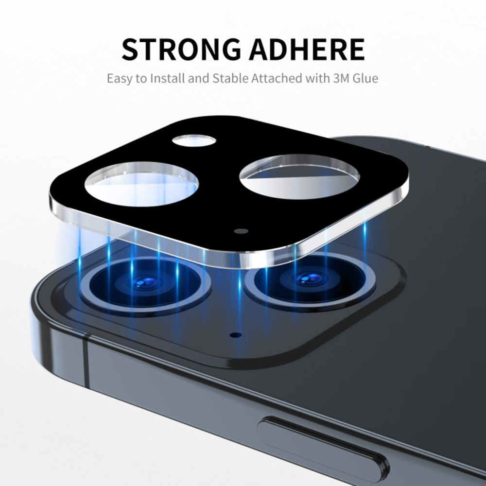 Techsuit beskyttelsesfilm til bagkamera til Apple iPhone 15 Plus / 15, hærdet glas, sort