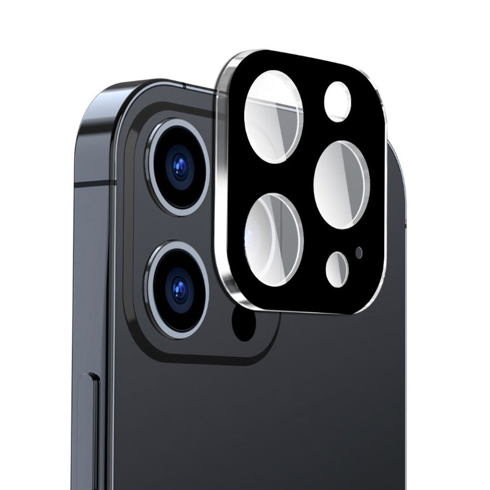 Techsuit bagkamera beskyttelsesfilm til Apple iPhone 15 Pro Max / 15 Pro, hærdet glas, sort
