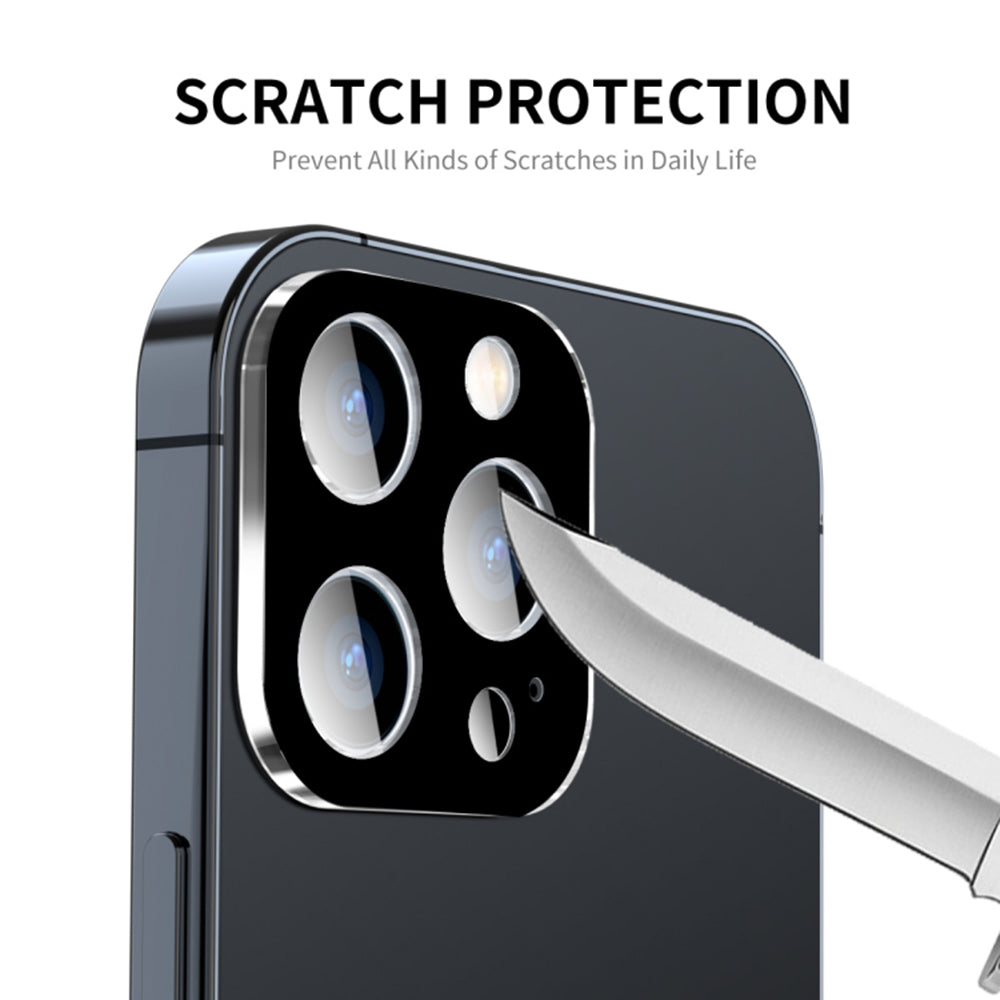 Techsuit bagkamera beskyttelsesfilm til Apple iPhone 15 Pro Max / 15 Pro, hærdet glas, sort