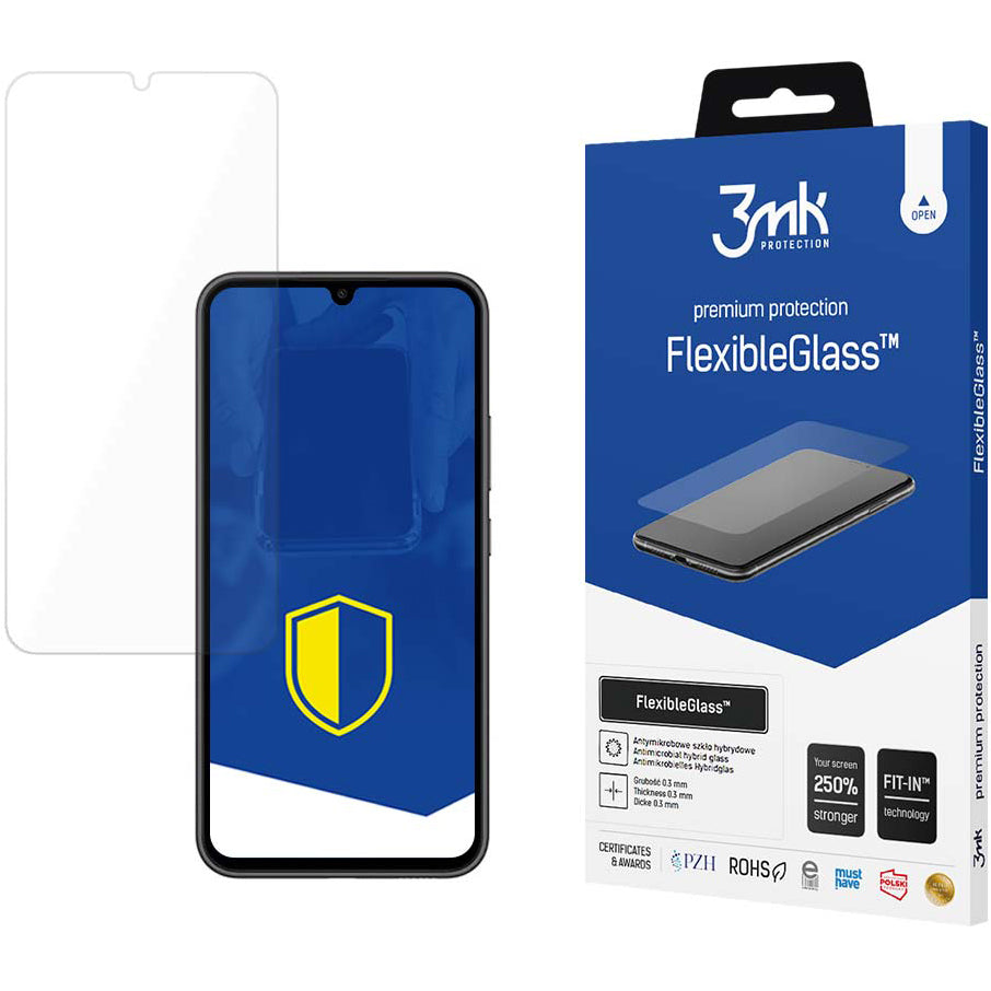 3MK FlexibleGlass Skærmbeskytter til Samsung Galaxy A34 A346, Fleksibelt Glas, Fuld Lim