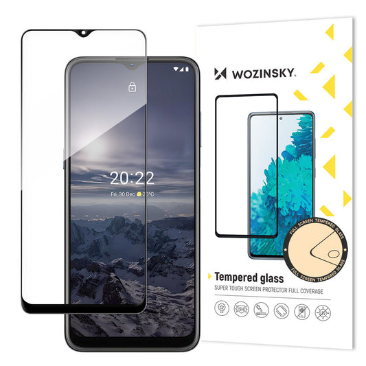 WZK Skærmbeskytter til Nokia G21 / G11, beskyttelsesglas, fuld limning, sort