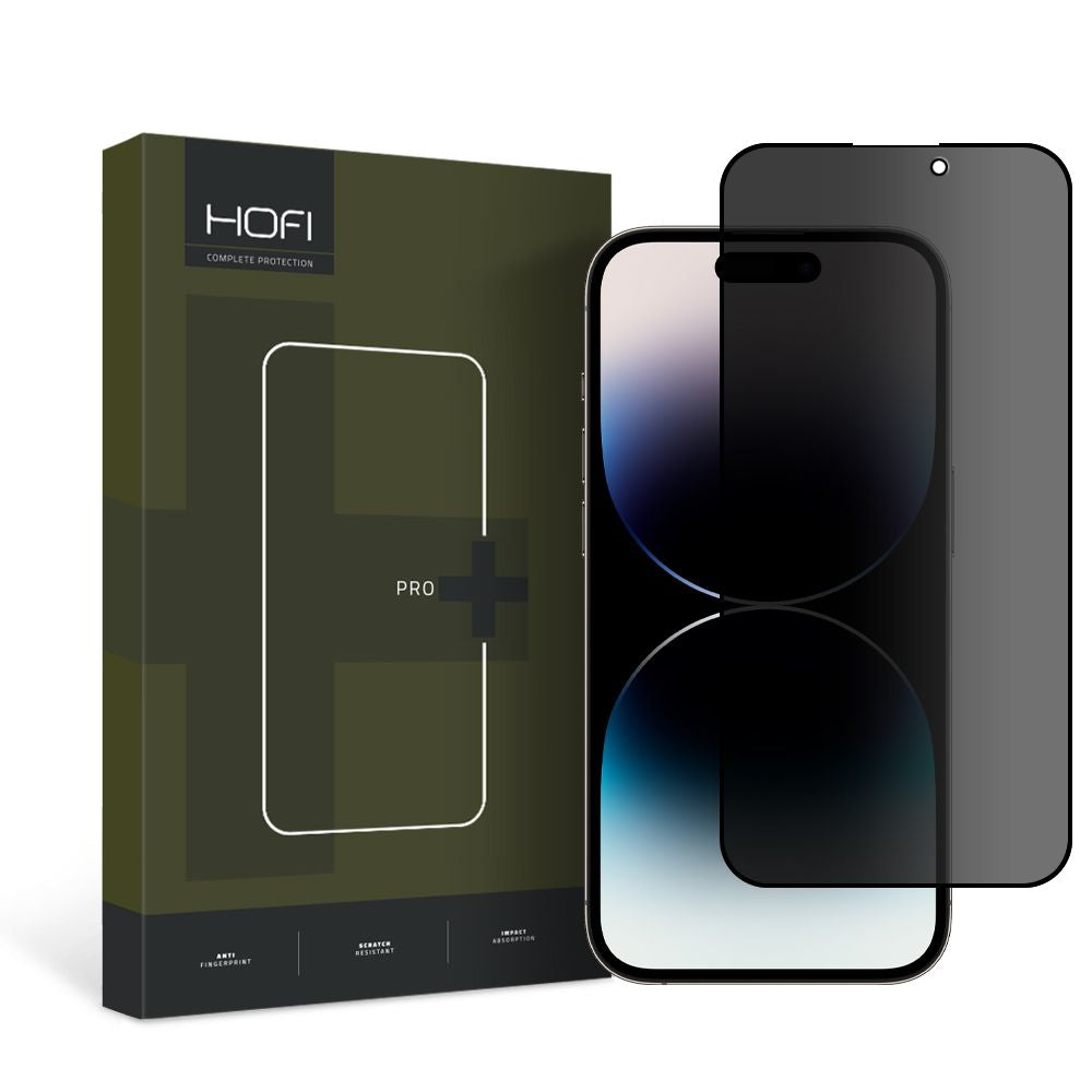Beskyttelsesfilm til skærm Privacy HOFI PRO+ til Apple iPhone 14 Pro Max, Hærdet Glas, Fuldklæbende