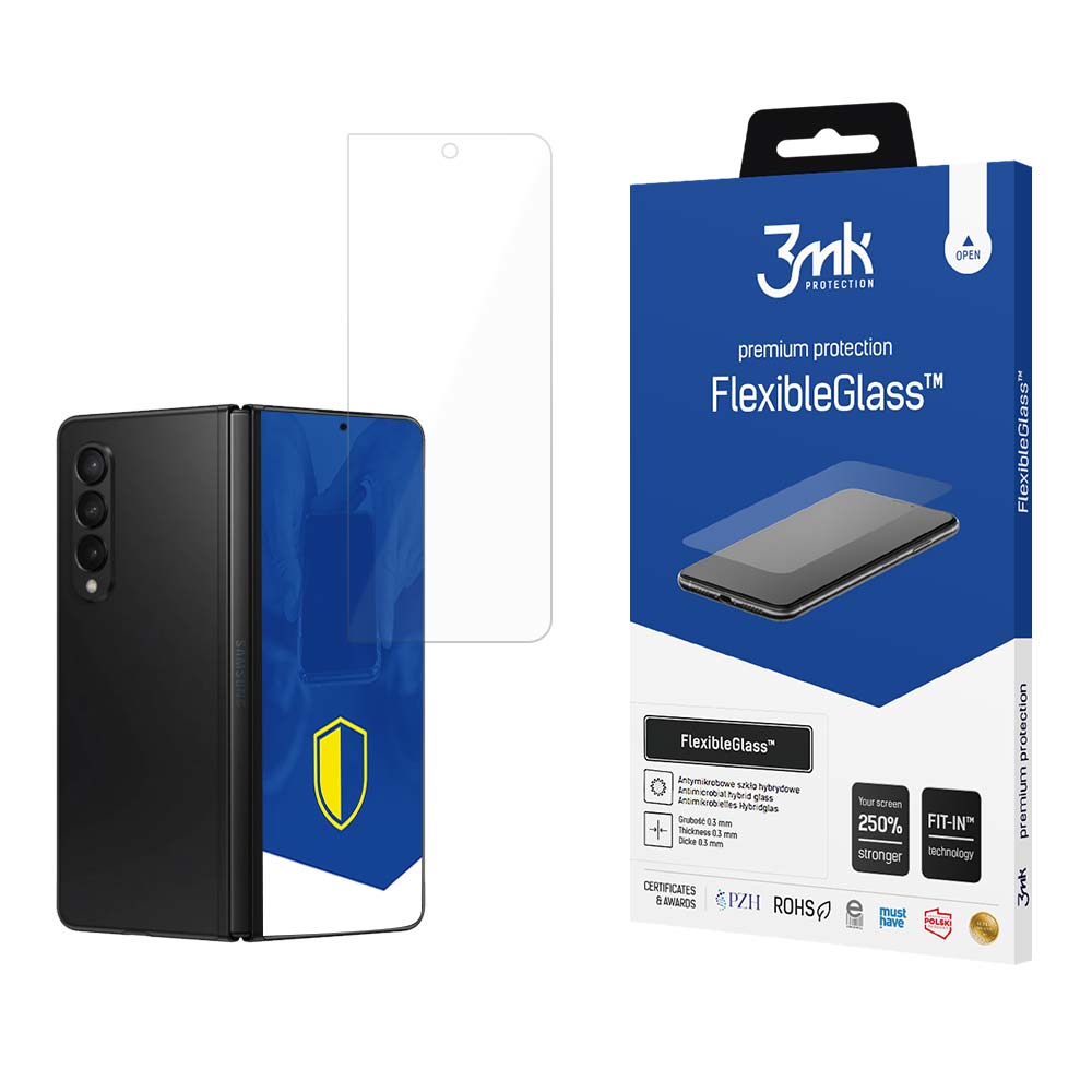 Beskyttelsesfilm til ydre skærm 3MK FlexibleGlass til Samsung Galaxy Z Fold5 F946, Fleksibelt Glas, Fuldklæbende