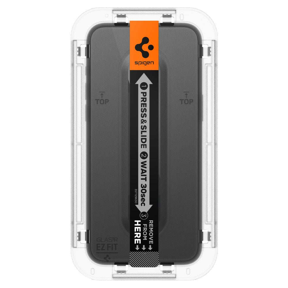 Beskyttelsesfilm til skærm Spigen GlastR EZ FIT HD til Apple iPhone 15, Hærdet glas, Fuldklæbende, 2.5D, Sort AGL06908