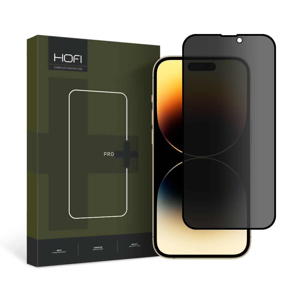 Beskyttelsesfilm til skærm Privacy HOFI PRO+ til Apple iPhone 15, Hærdet glas, Full Glue