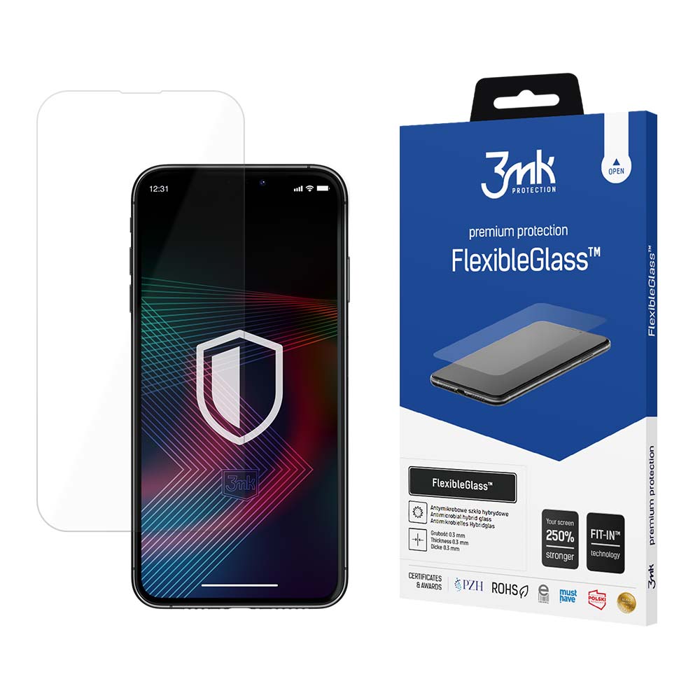 3MK FlexibleGlass Skærmbeskytter til Apple iPhone 14 Plus / 14 Pro Max, Fleksibelt Glas, Fuld Lim