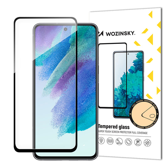 WZK Skærmbeskytter til Samsung Galaxy S23 FE S711, afskærmet glas, fuld lim, sort