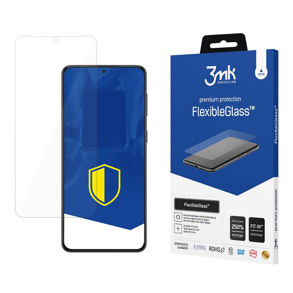 3MK FlexibleGlass Skærmbeskyttelsesfilm til Samsung Galaxy S24 S921, Fleksibelt Glas, Fuld Lim
