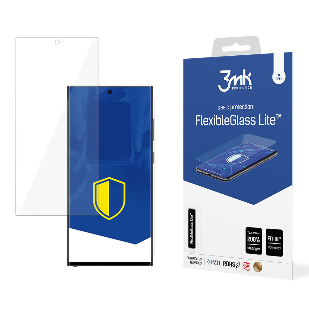 Skærmbeskyttelsesfilm 3MK FlexibleGlass Lite til Samsung Galaxy S24 Ultra S928, Fleksibelt Glas, Fuld Lim