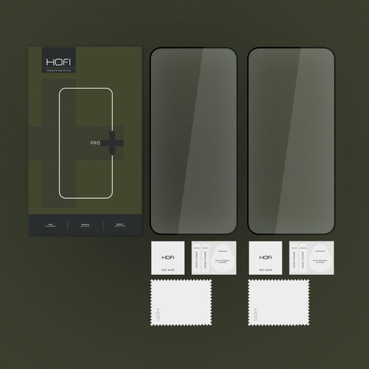 HOFI Glass PRO+ skærmbeskytter til Samsung Galaxy A55 5G A556 / A35 5G A356, glasskærm, fuld lim, sæt 2 stykker, 2,5D, sort