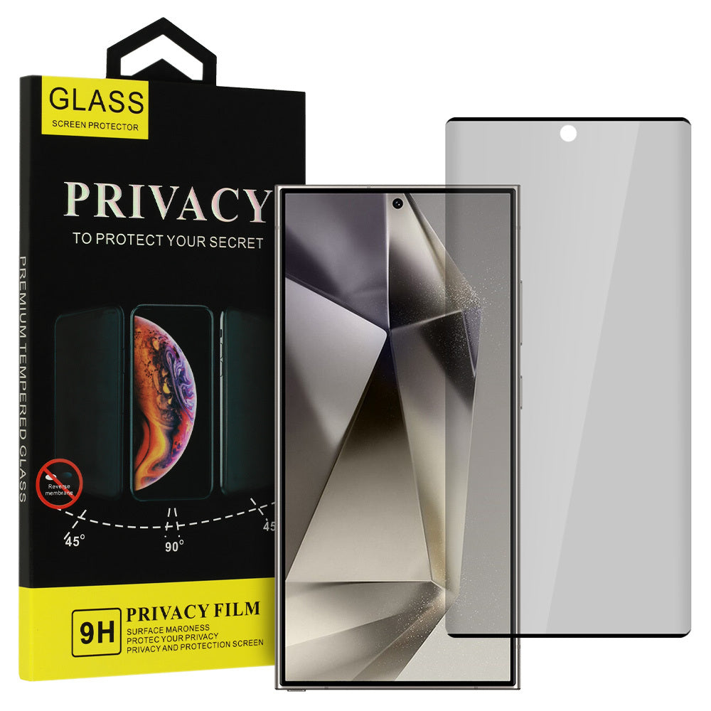 Skærmbeskytter OEM Privacy Glass til Samsung Galaxy S24 Ultra S928, beskyttet glas, kantlim