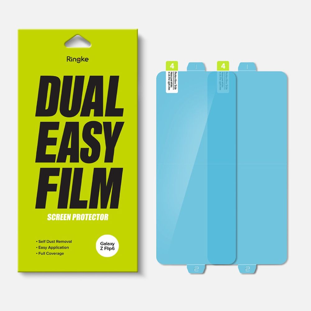 Beskyttelsesfilm til indvendig skærm Ringke Dual Easy for Samsung Galaxy Z Flip6 F741, Plastik, Sæt med 2 stykker