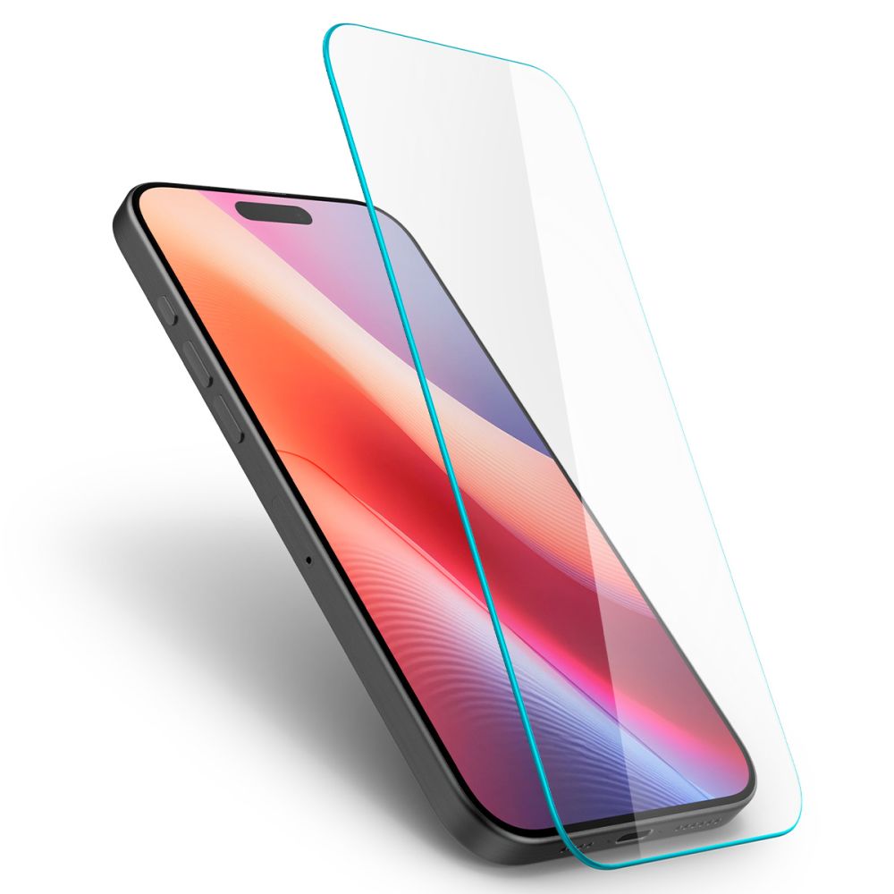 Beskyttelsesfilm til skærm Spigen GlastrR Slim HD til Apple iPhone 16 / 15, Hærdet Glas, Fuldklæbende, 2.5D AGL06910