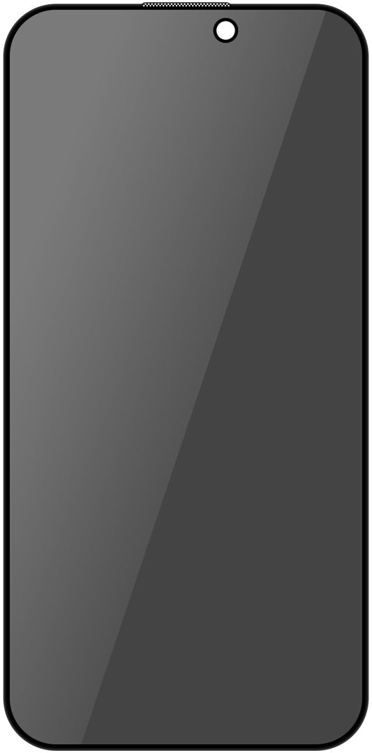 Beskyttelsesfilm Privacy Blueo til Apple iPhone 16 Pro, Hærdet Glas, Fuldklæbende, 5D