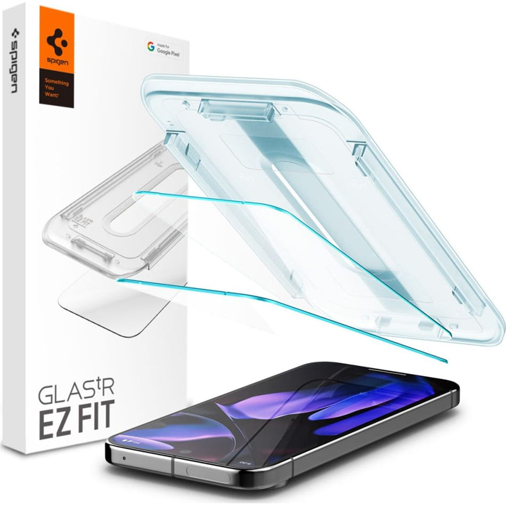 Beskyttelsesfilm til skærm Spigen GlastR EZ FIT til Google Pixel 9 Pro XL, Hærdet Glas, Fuldklæbende, Sæt med 2 stykker