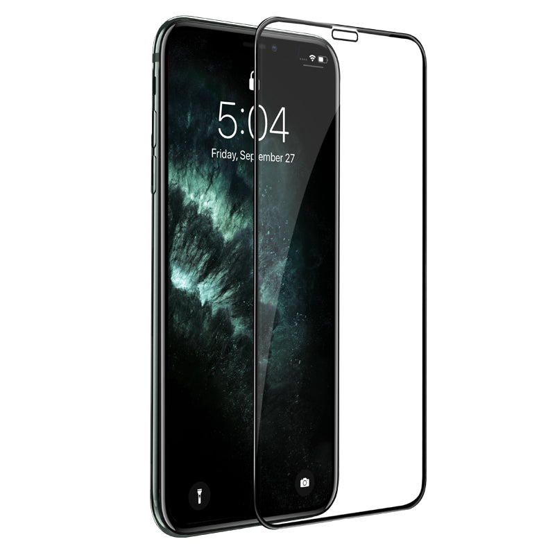 Beskyttelsesfilm til skærm HOCO G16 til Apple iPhone XS / X, Hærdet Glas, Fuldklæbende, 5D, Sort