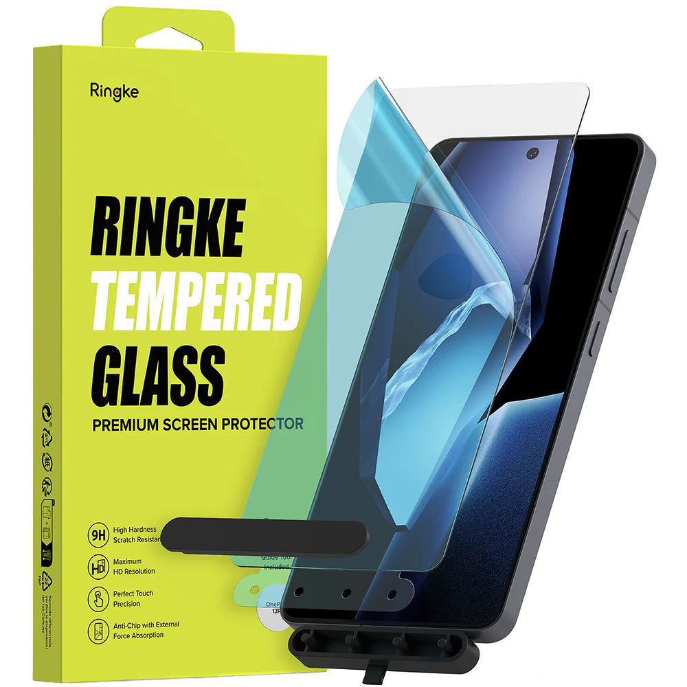 Ringke skærmbeskyttelsesfolie til OnePlus 13R, hærdet glas, fuld lim, sæt med 2 stykker