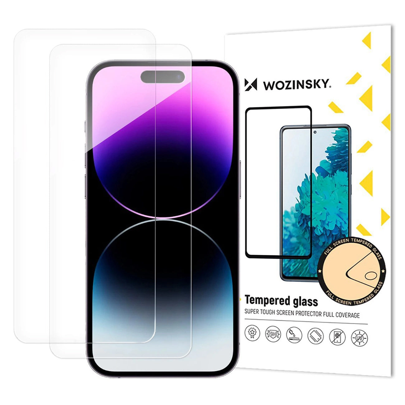 Skærmbeskyttelsesfilm WZK til Apple iPhone 17 Air, Hærdet Glas, Full Glue, Sæt med 2 stykker