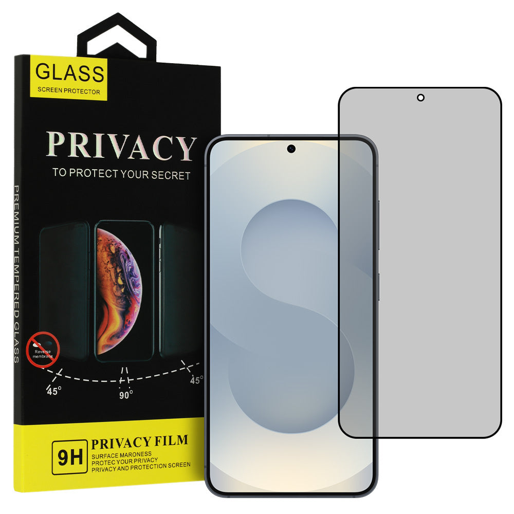 Privacy-skærmbeskyttelse OEM Shield Screen til Samsung Galaxy S25 S931, hærdet glas, fuld lim